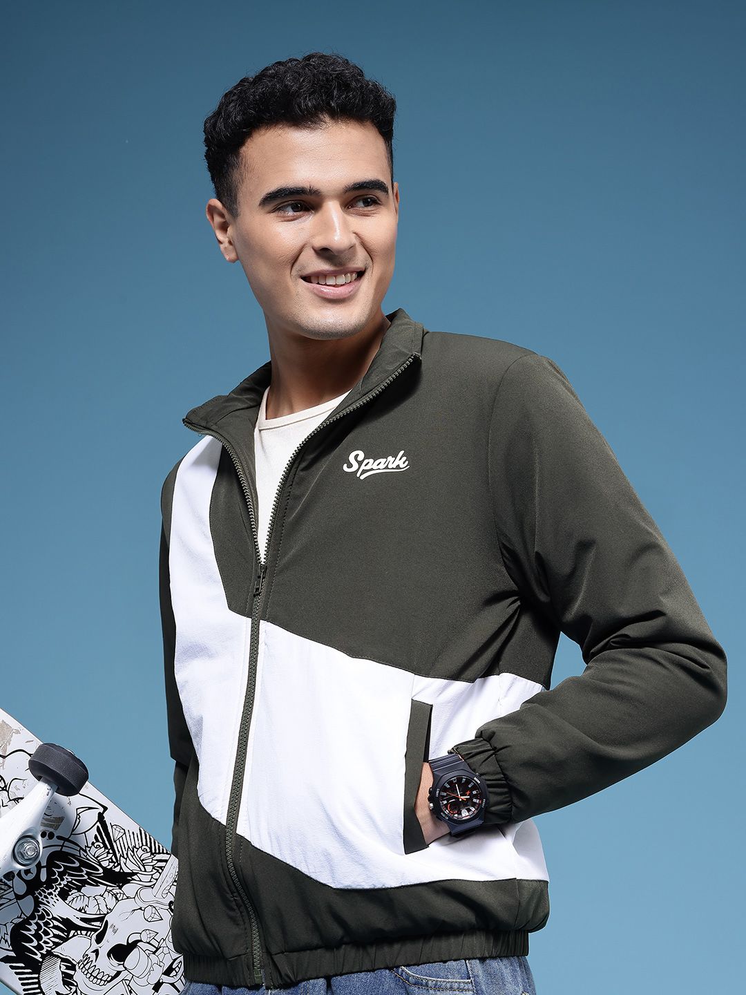 HERE&NOW Colourblocked Bomber Jacket