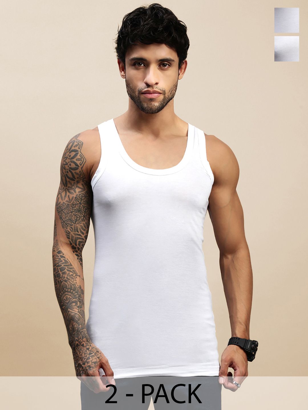 LUX NITRO Men Pack of 2 Ultima Premium Cotton Vest