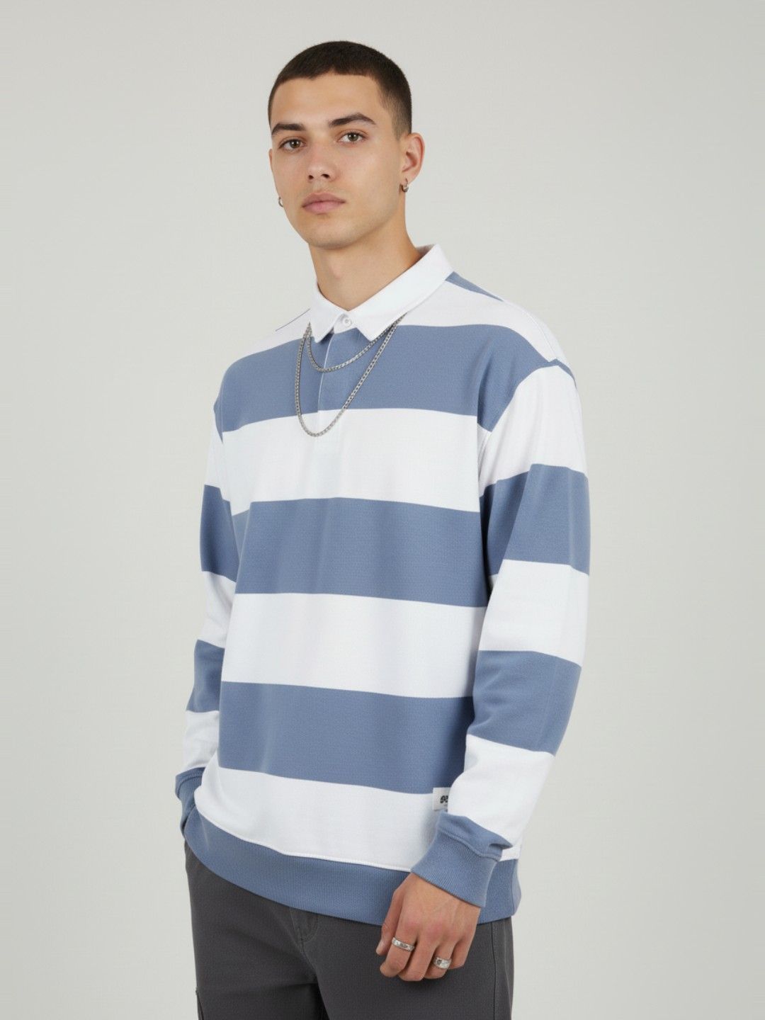 Buy glitchez Striped Oversized Pullover - Sweatshirts for Men