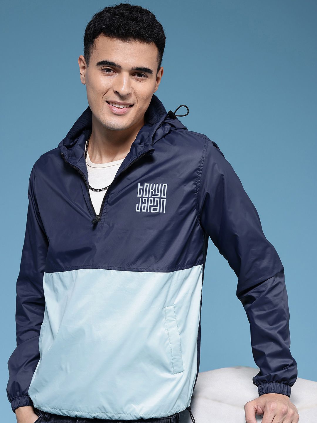 HERE&NOW Hooded Colourblocked Windcheater Jacket