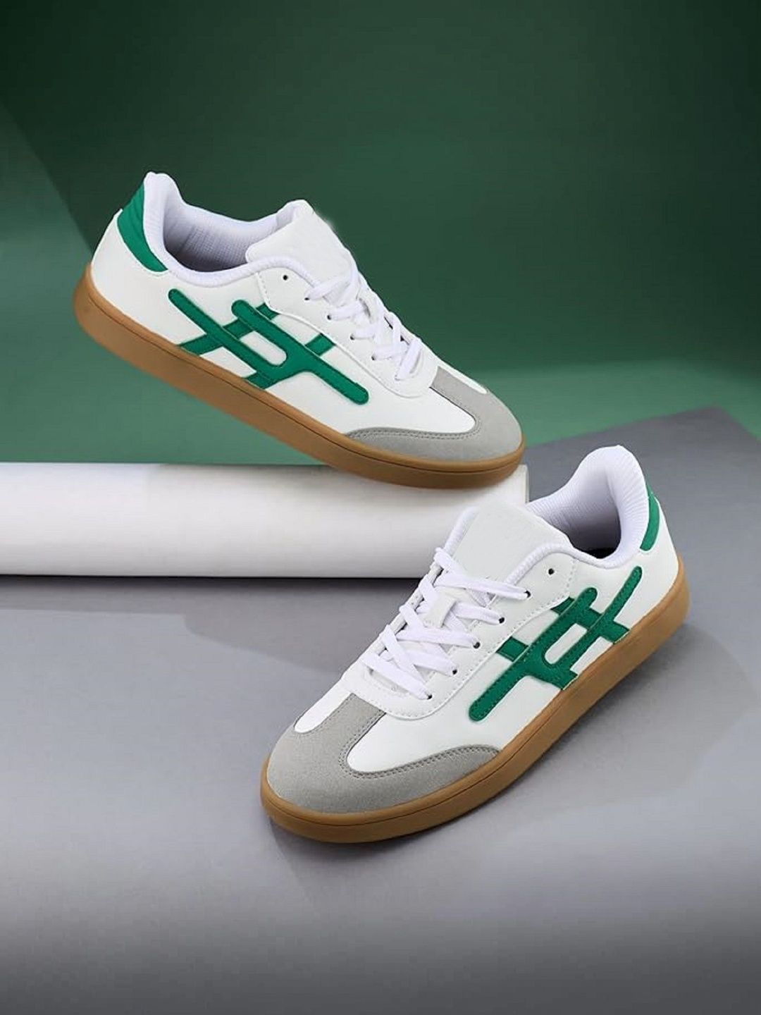 glitchez Men Colorblock Sneakers With Ultra Soft Cushion Lace-Up All-Day Comfort Shoes