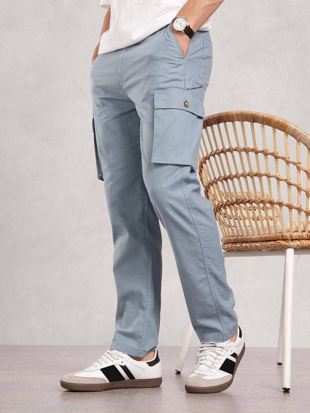 Nautica Men Pure Cotton Cargo Trousers