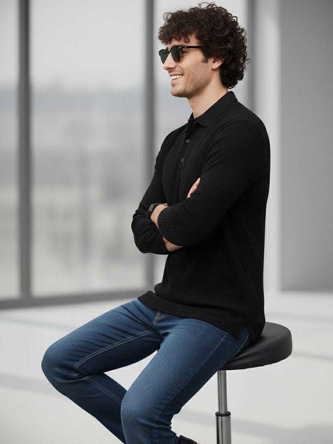 SZN Men Polo Collar T-shirt