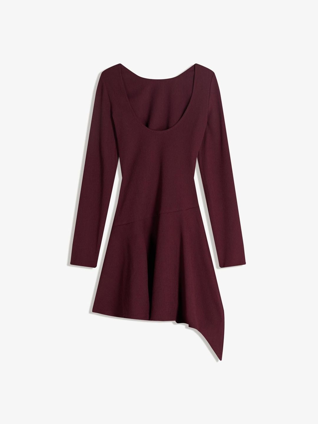 Asymmetric flounce mini dress