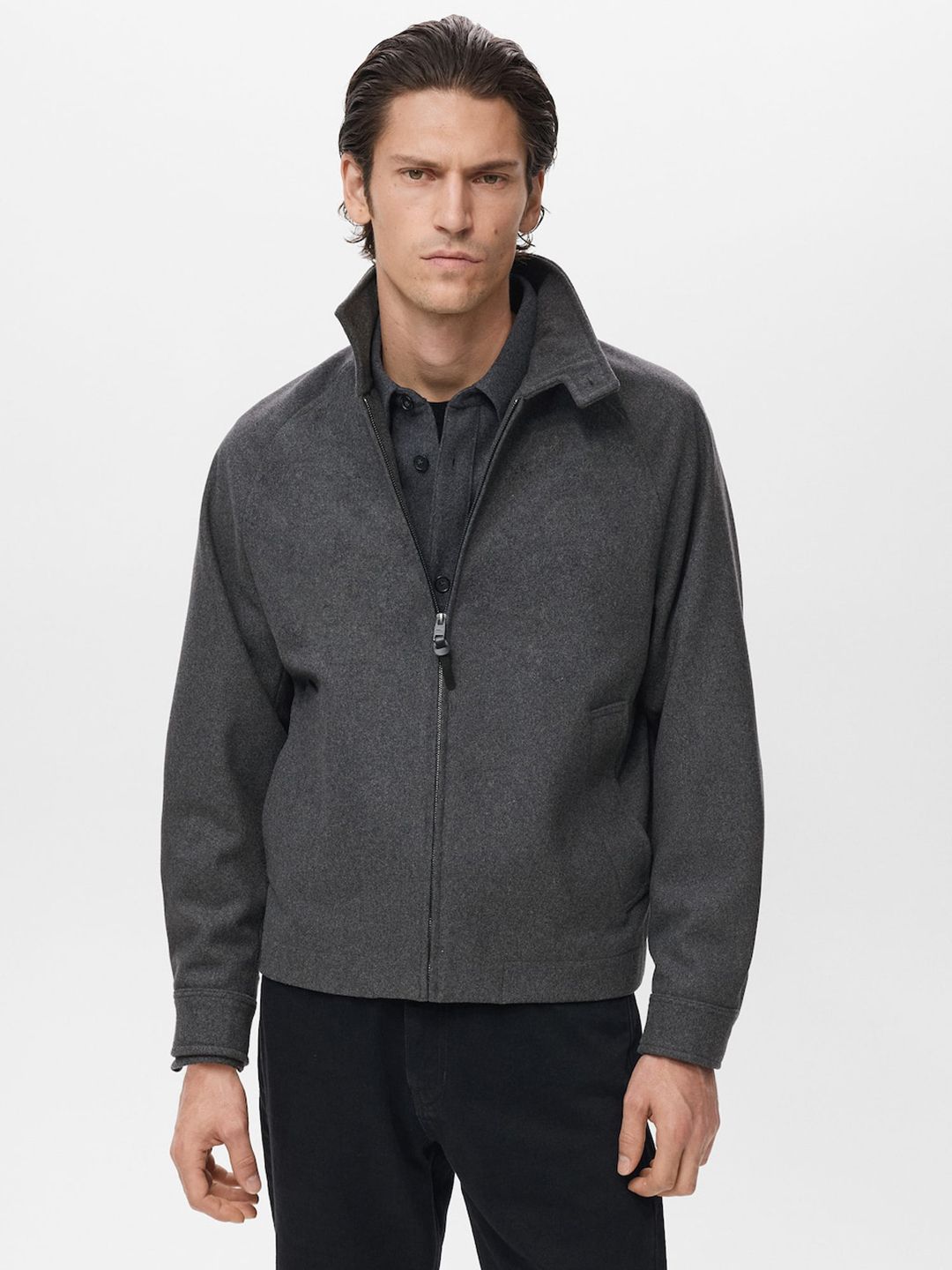 MANGO MAN Stand Collar Tailored Jacket