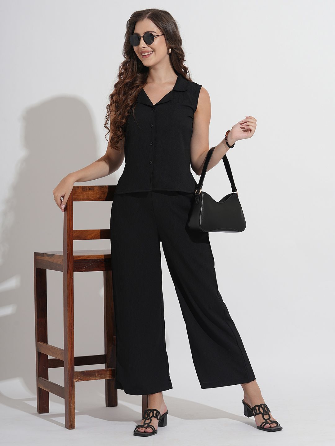Fashfun Shirt Collar Shirt With Trouser
