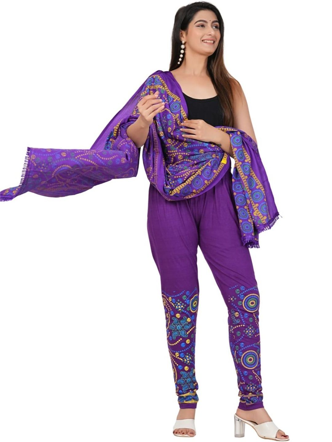 OUTER WEAR AYAM EXPORTS Printed Cotton Mid-Rise Ankle-Length Leggings