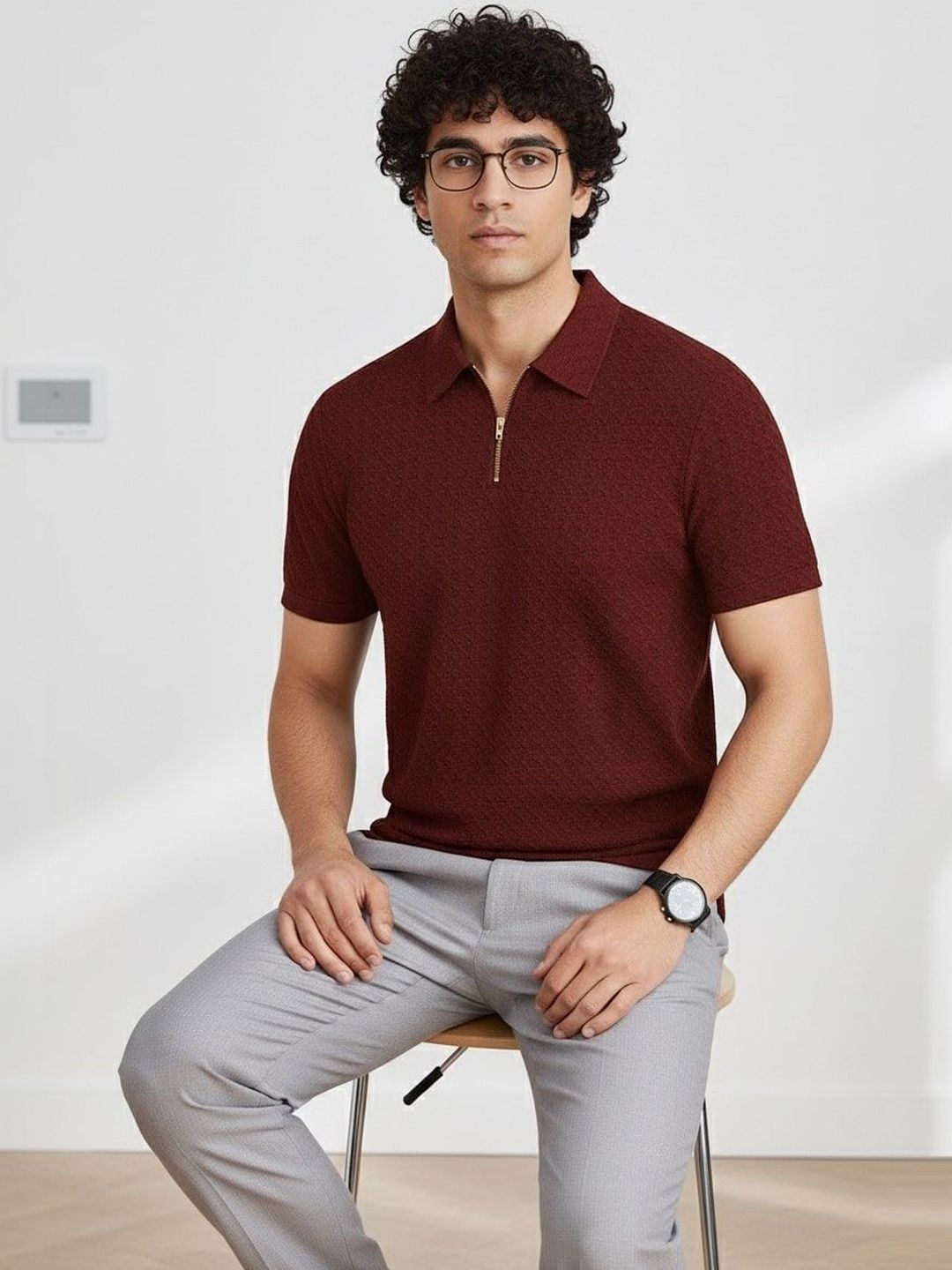 SZN Men Polo Collar T-shirt