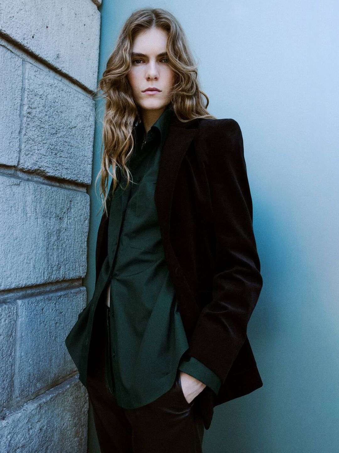 Spread Collar Pure Cotton Oversized Shirt with Chest Pocket