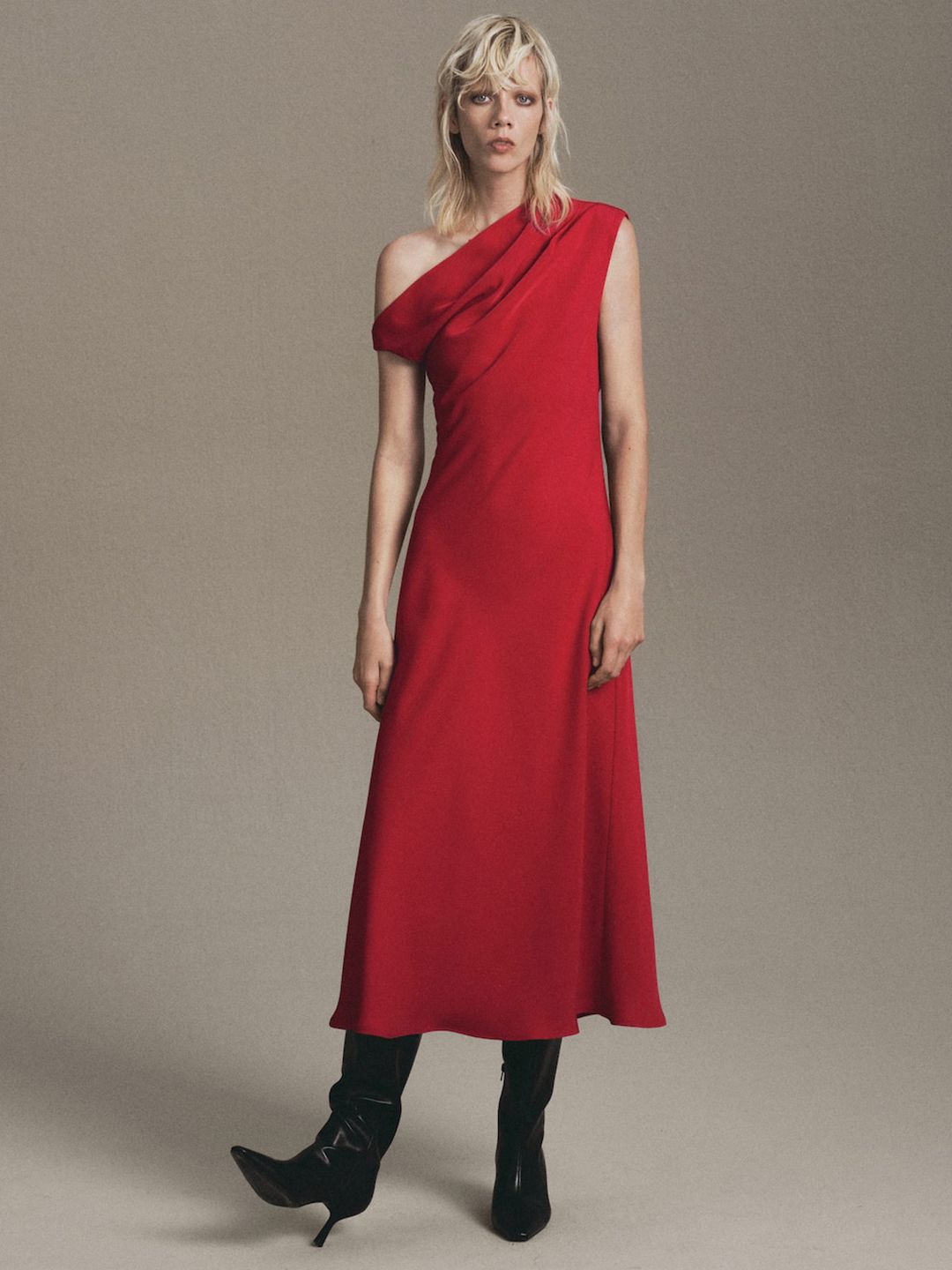 One Shoulder A-Line Maxi Dress