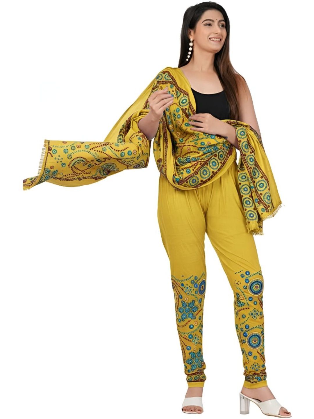 OUTER WEAR AYAM EXPORTS Printed Cotton Mid-Rise Ankle-Length Leggings