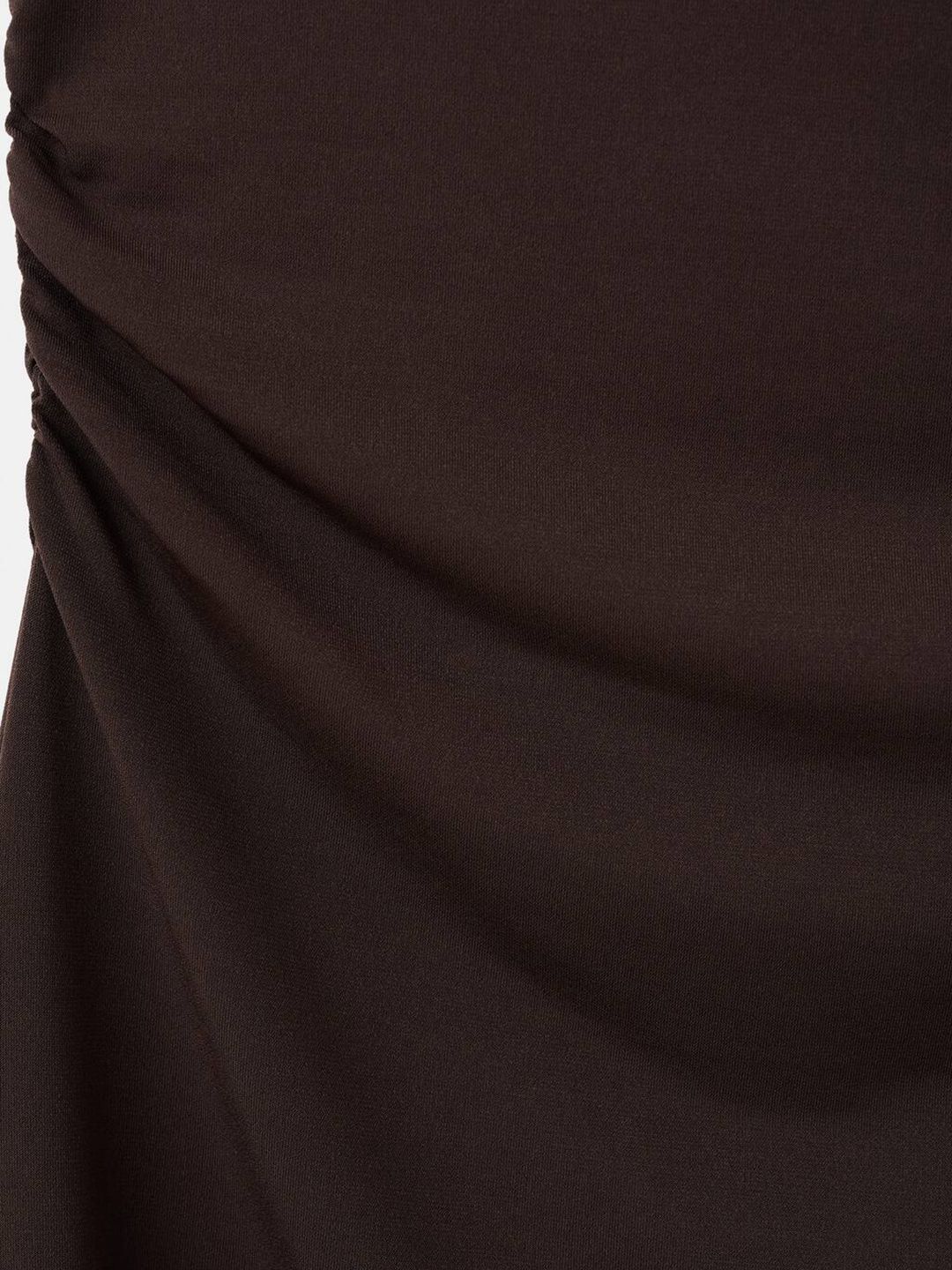 Ruched Effect Sheath Mini Dress with Metallic Detail