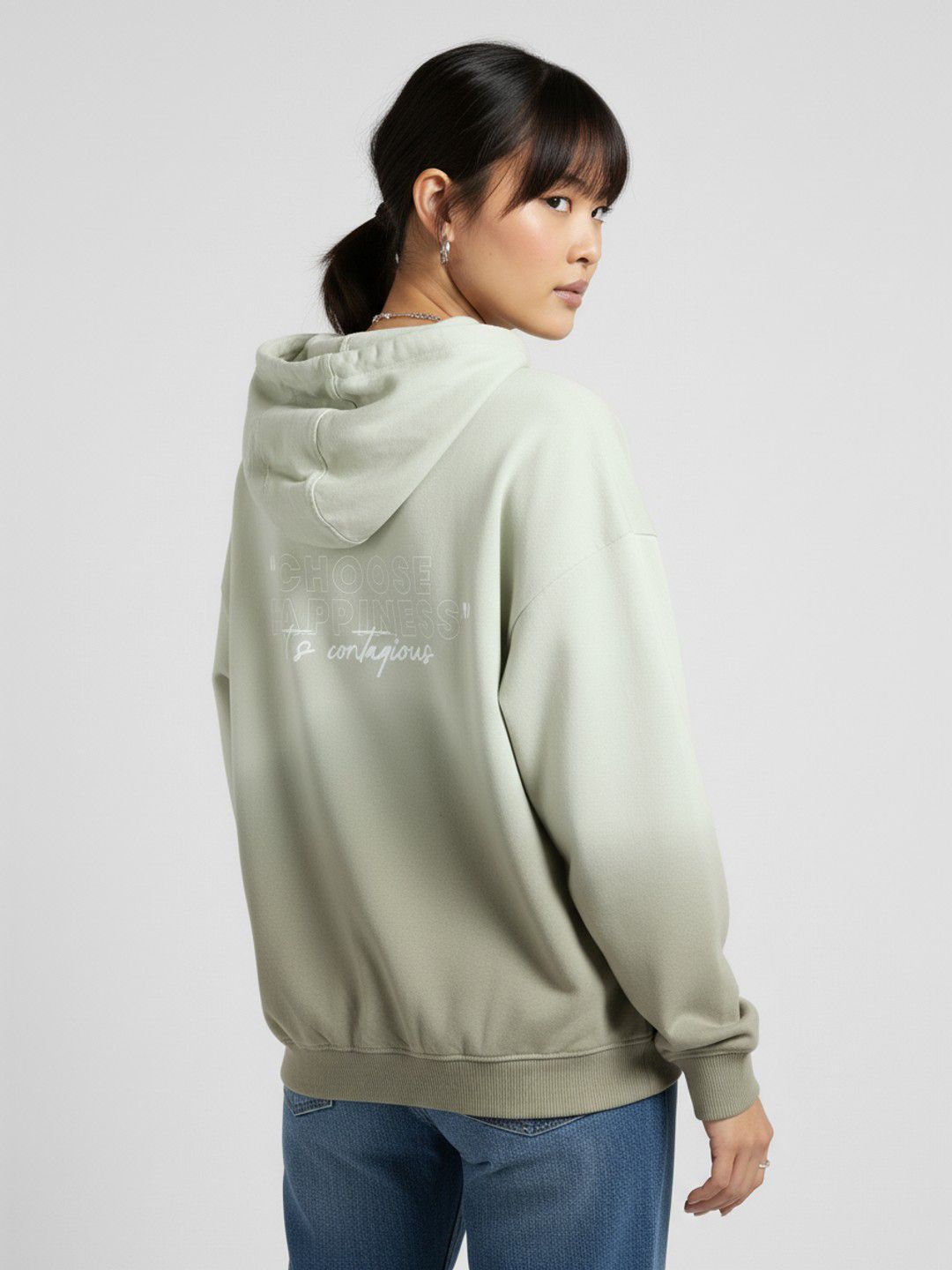 glitchez Printed Hooded Oversized Pullover