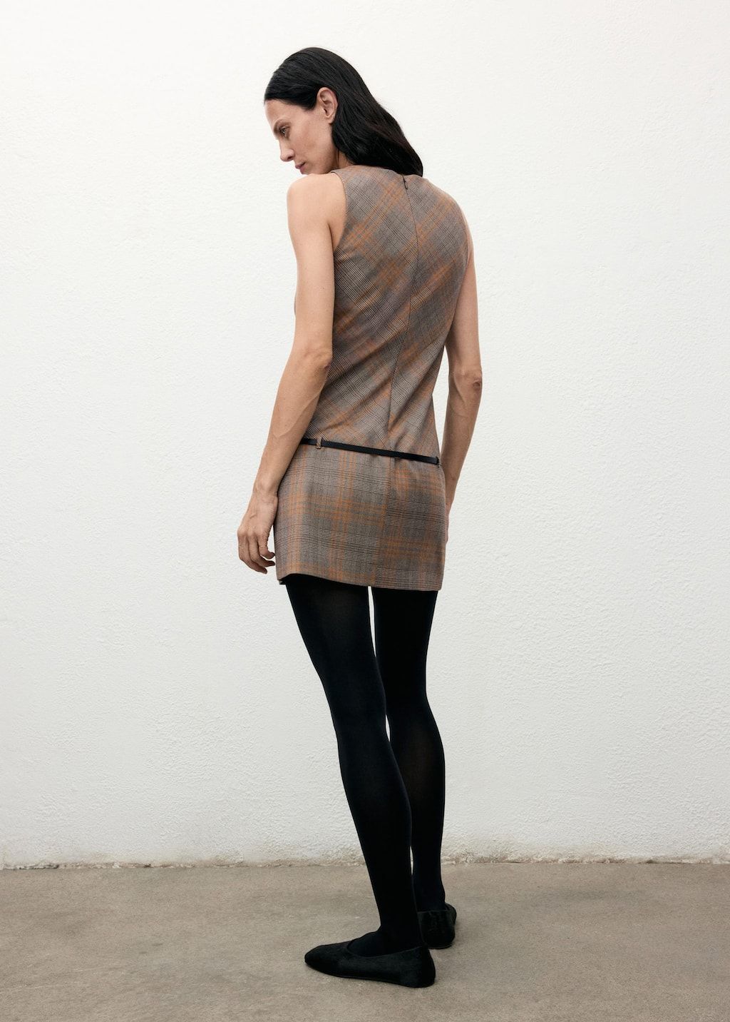 Checked A-Line Mini Dress