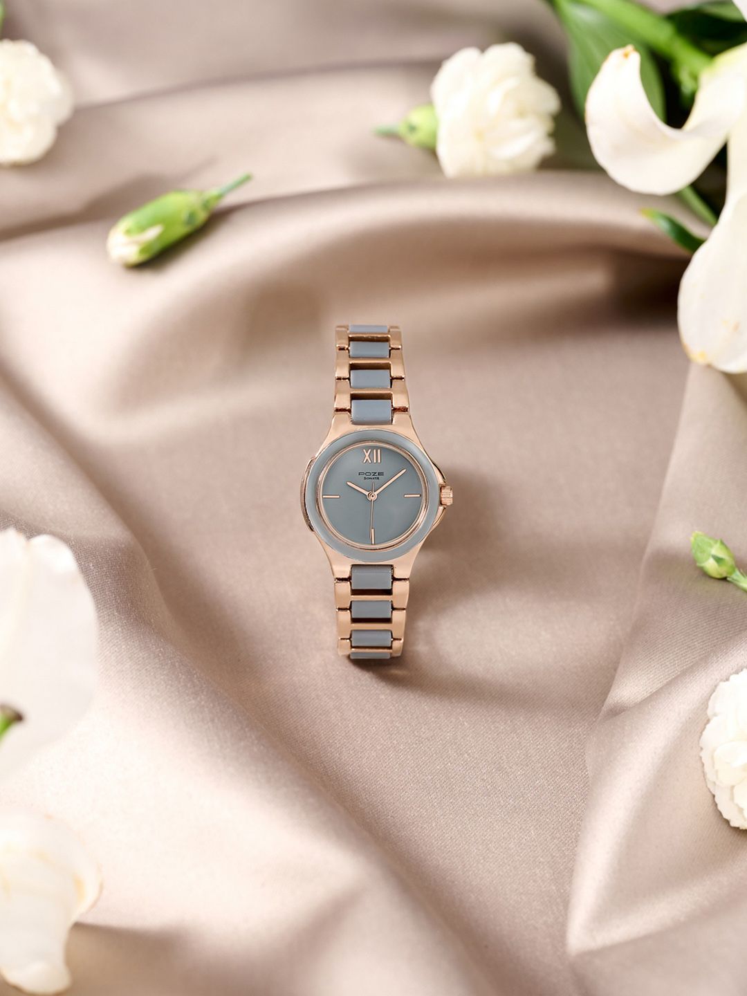 Sonata Poze 7 Analog Gray Dial Watch For Women - SP80147KD03W