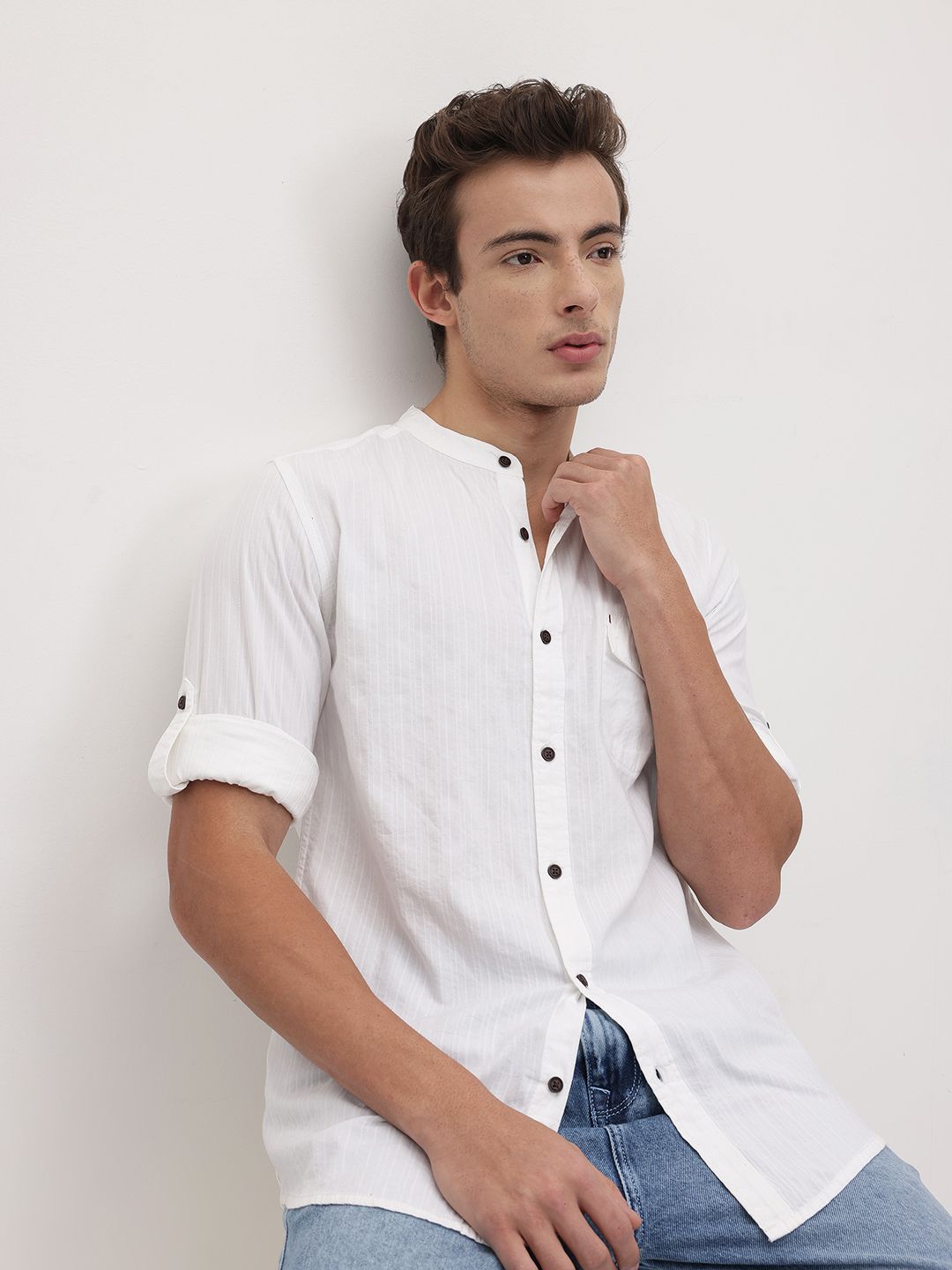 The Roadster Life Co. Pure Cotton Classic Striped Casual Shirt