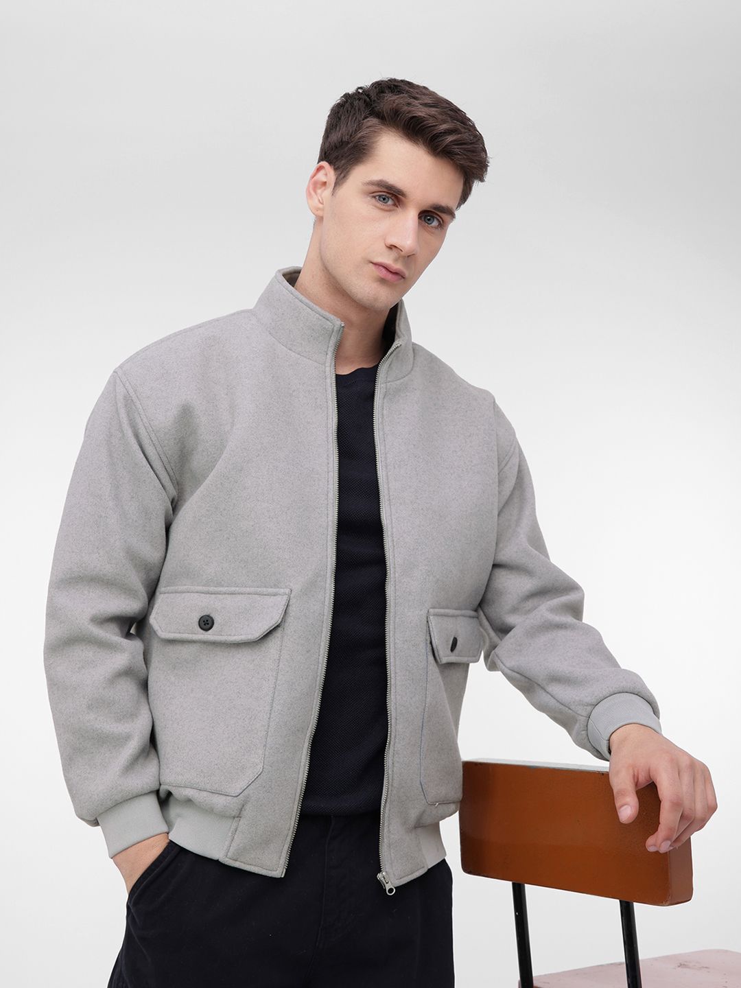 French Connection Mock Collar Tailored Jacket