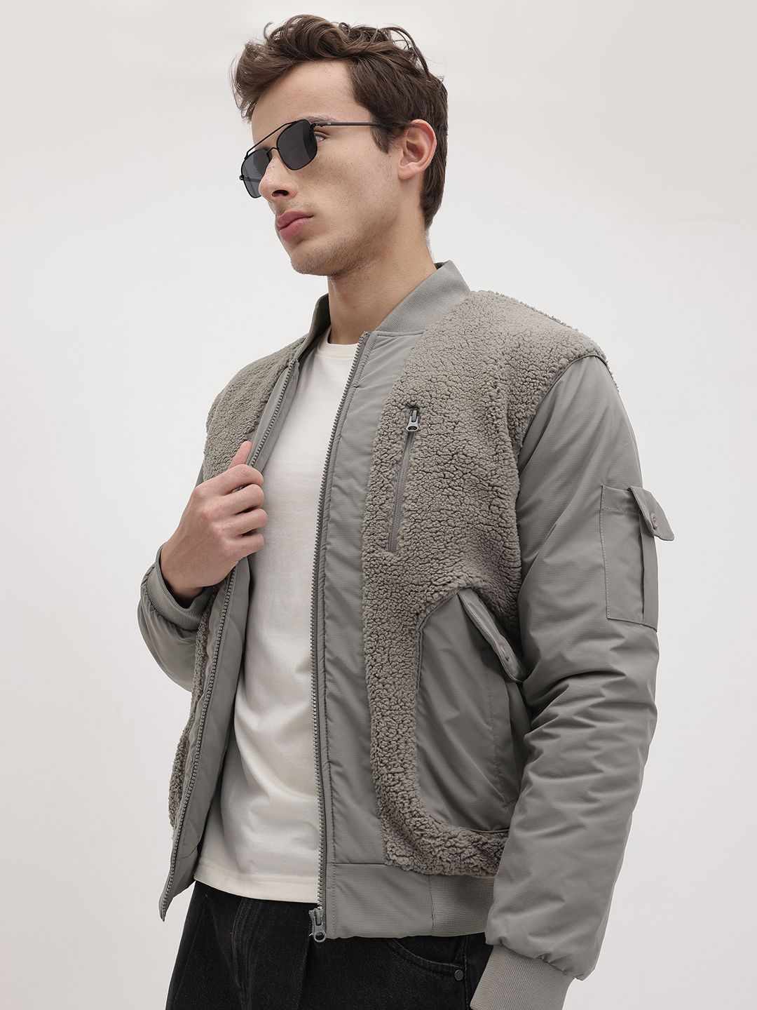The Roadster Life Co. Faux Fur Trim Bomber Jacket