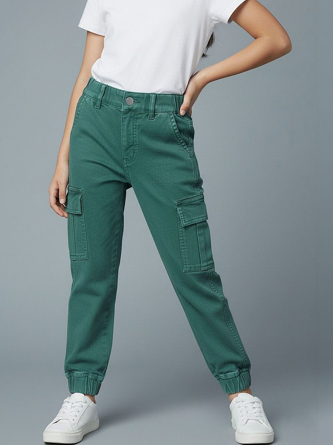 GUTI Girls Jogger Low-Rise Stretchable Jeans