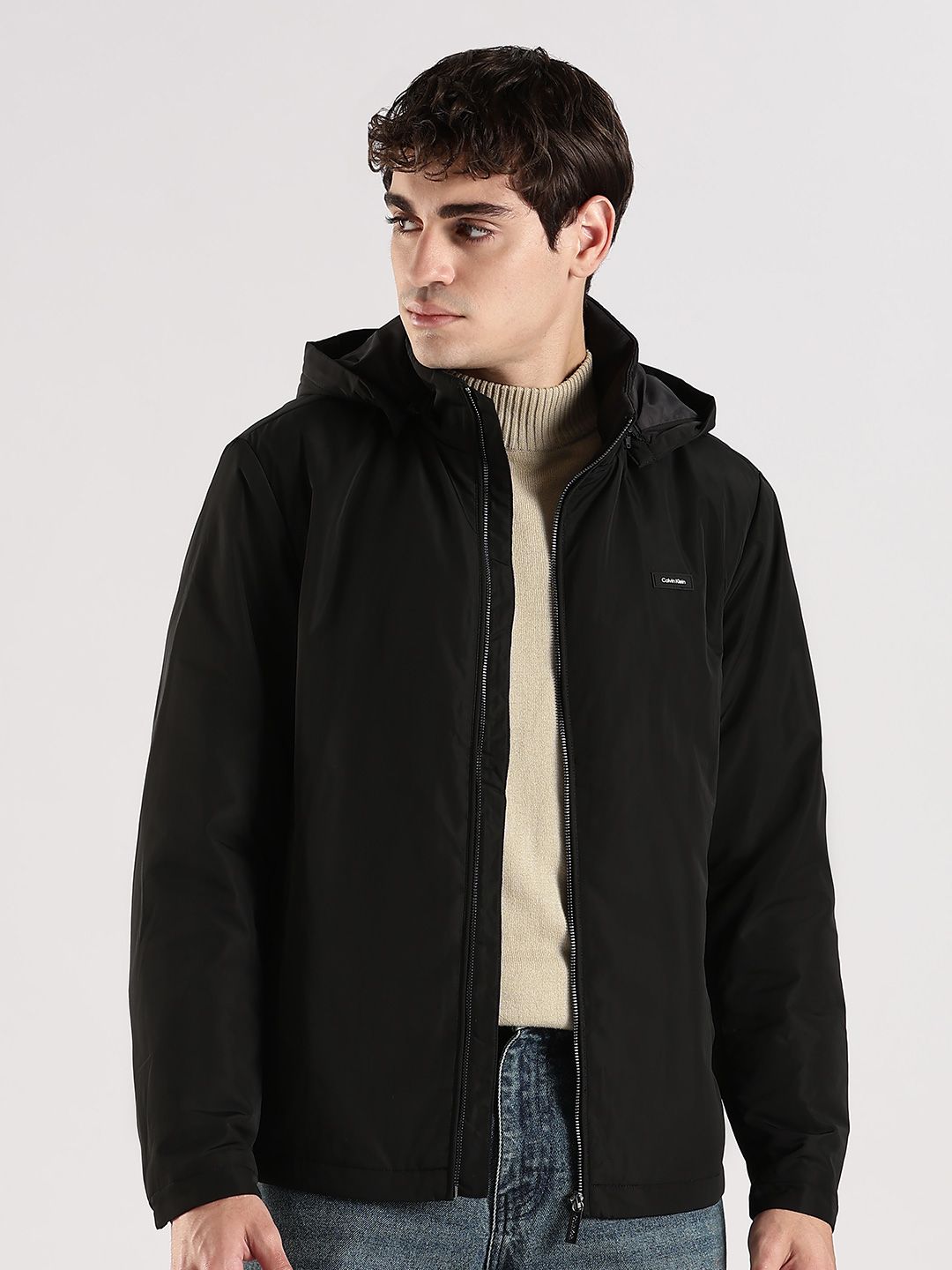 Calvin Klein Jeans Men Hooded Solid Casual Padded Jacket