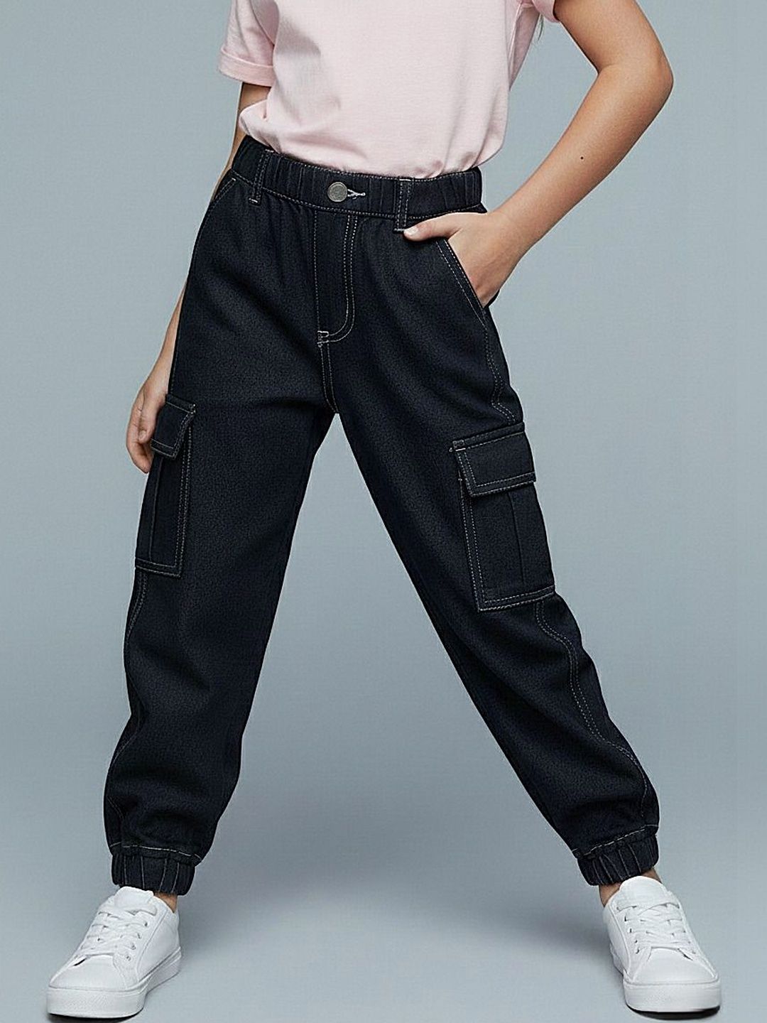 GUTI Girls Jogger Low-Rise Stretchable Jeans