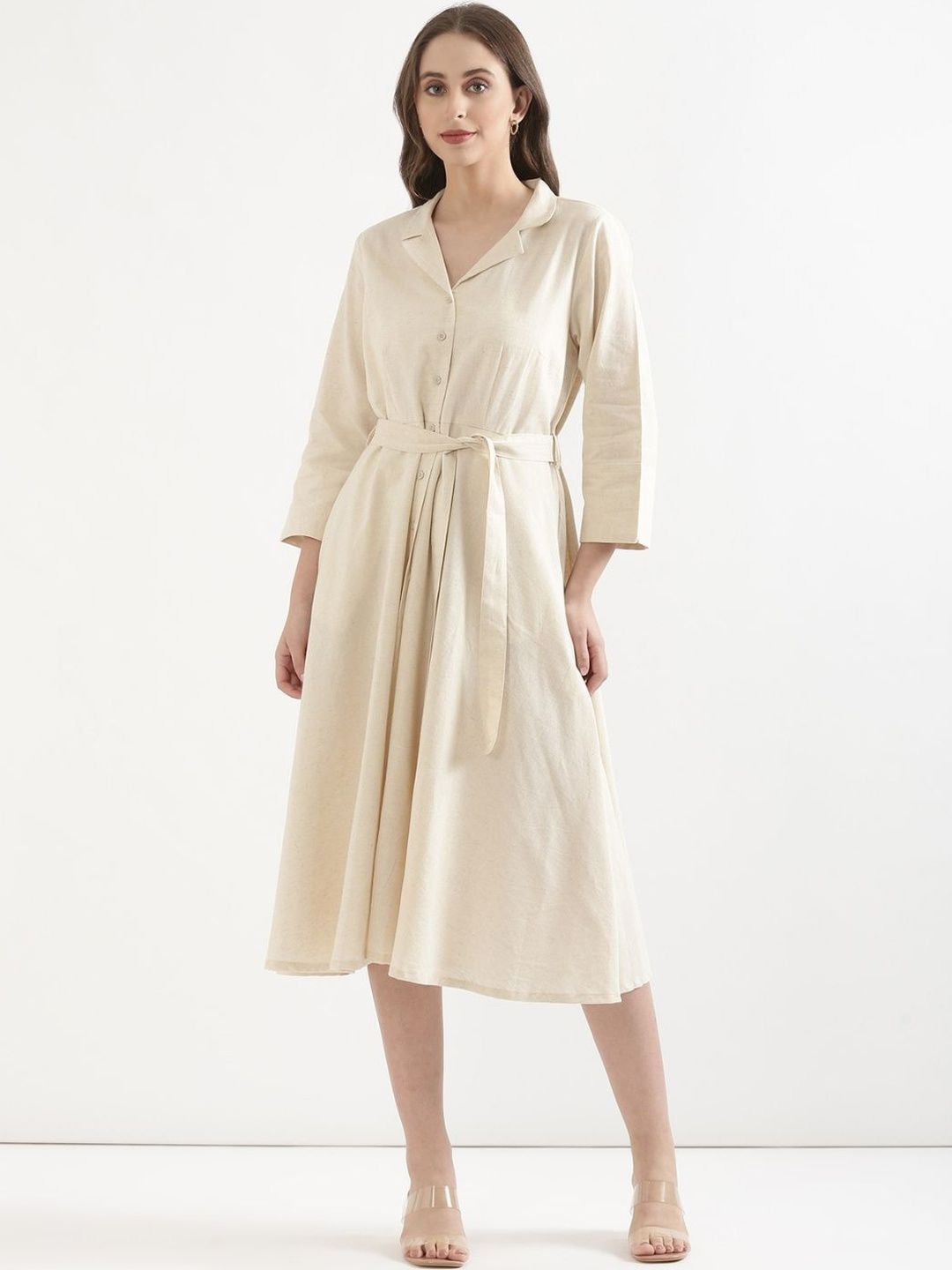 what top to wear with fit and flare linen dresses for ladies - polopan looks