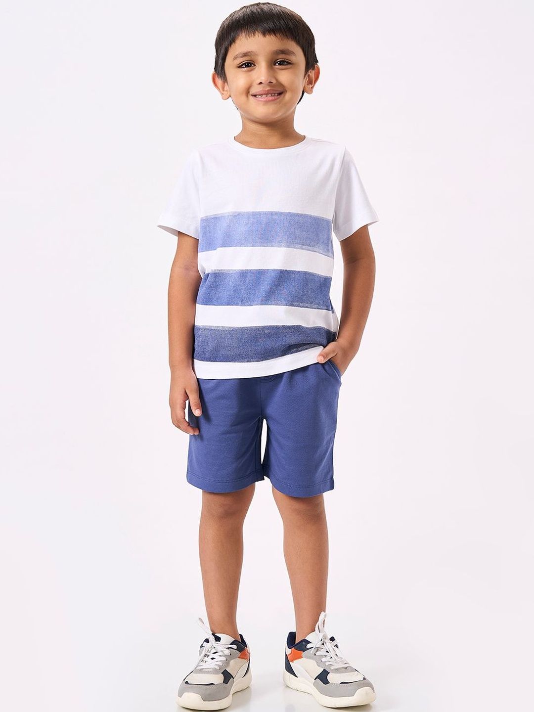 Ed-a-Mamma Boys Striped T-shirt with Shorts
