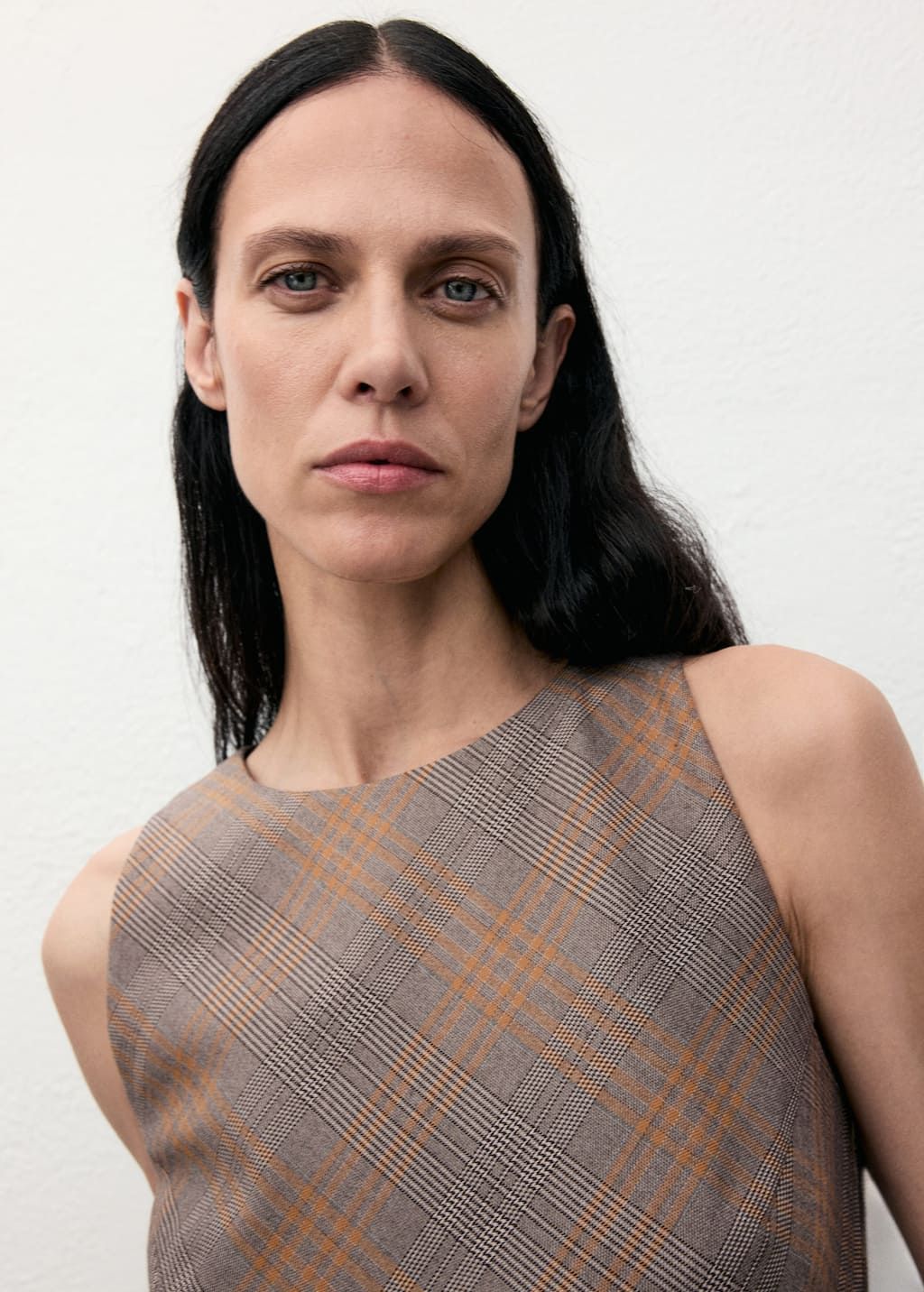 Checked A-Line Mini Dress