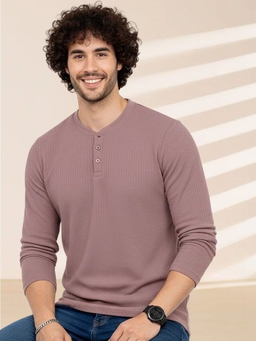 SZN Men Henley Neck T-shirt