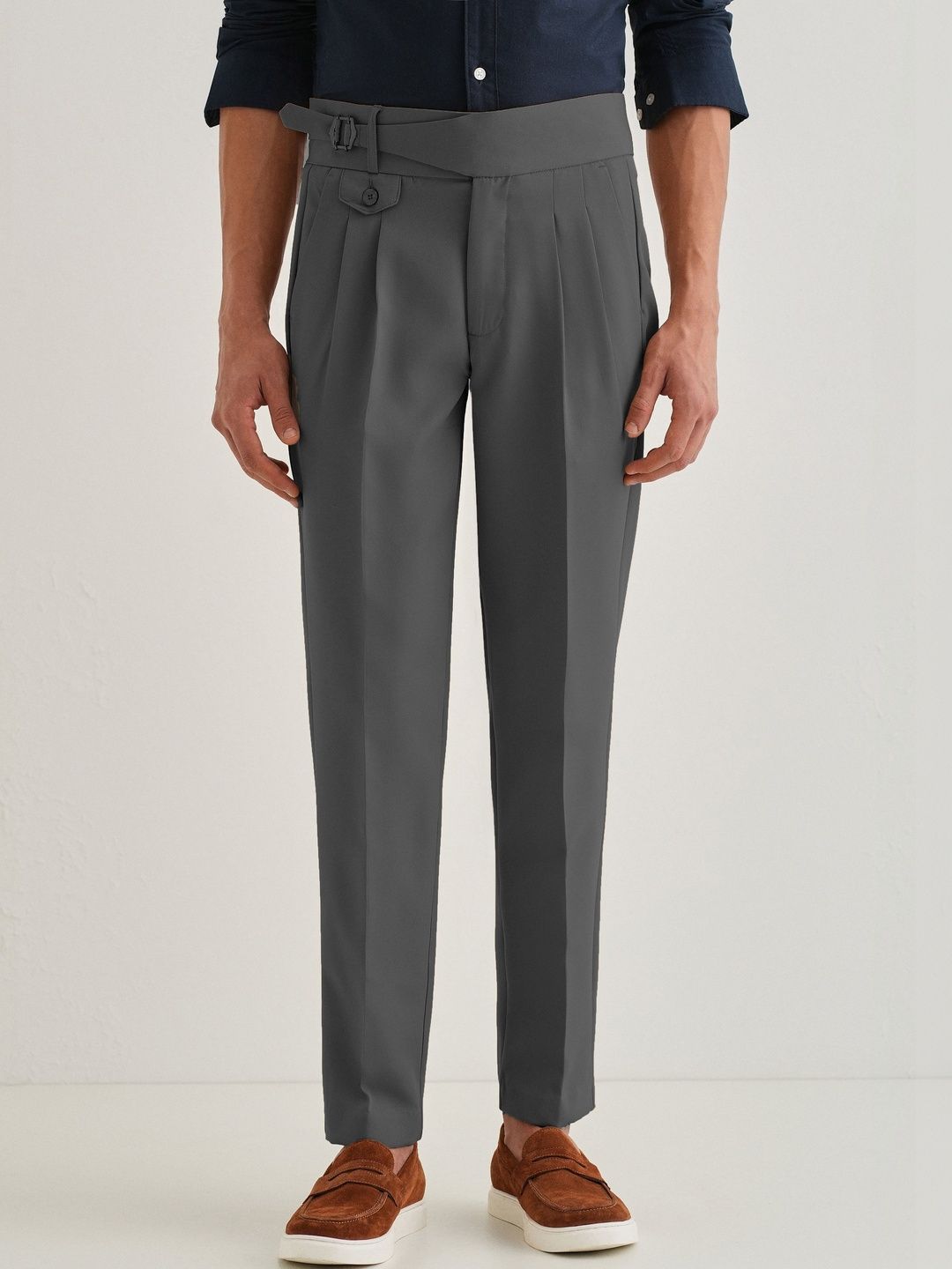 MANCREW Men Tailored Wrinkle Free Pleated Gurkha pant