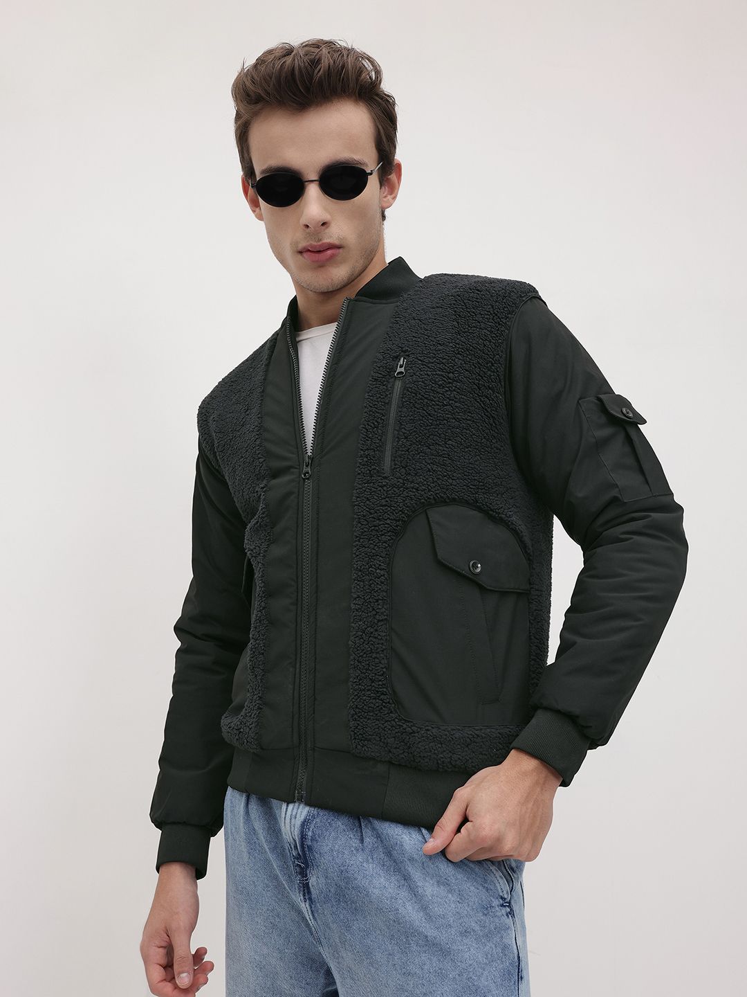 The Roadster Life Co. Faux Fur Trim Bomber Jacket