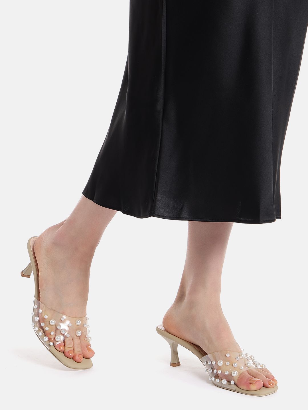 AXIUM AXIUM Beaded Slim Heeled Sandals