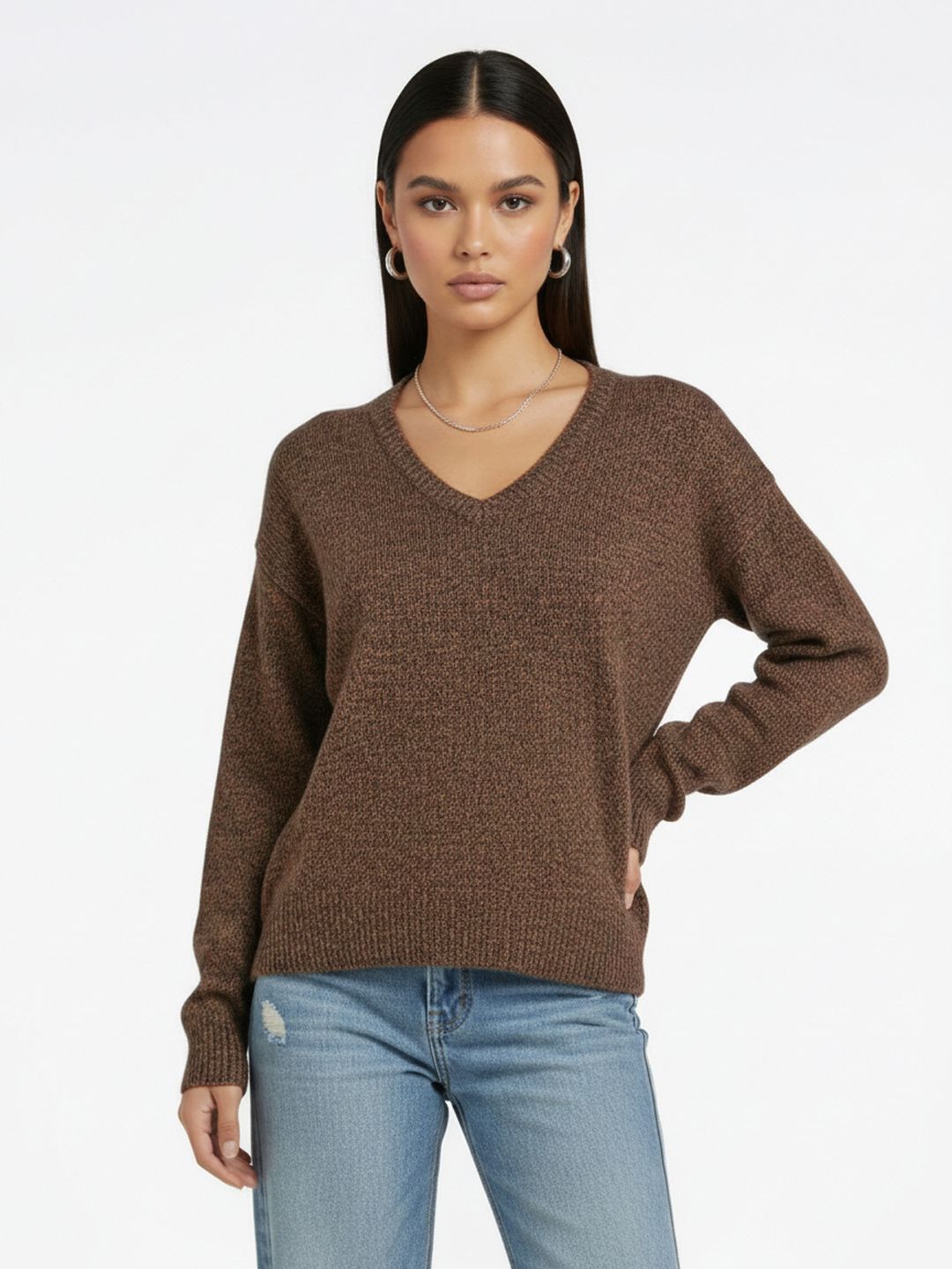 glitchez V-Neck Oversized Pullover