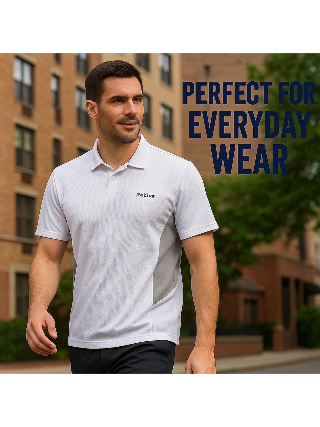 Raves Men Brand Logo Colourblocked Polo Collar Antimicrobial T-shirt