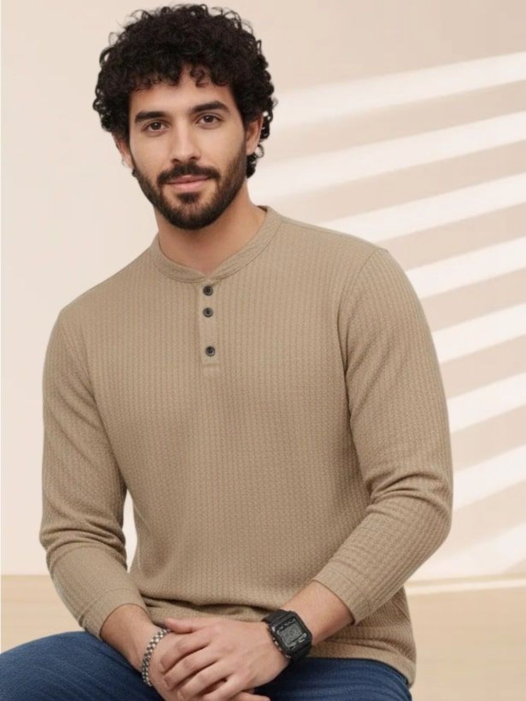 SZN Men Henley Neck T-shirt