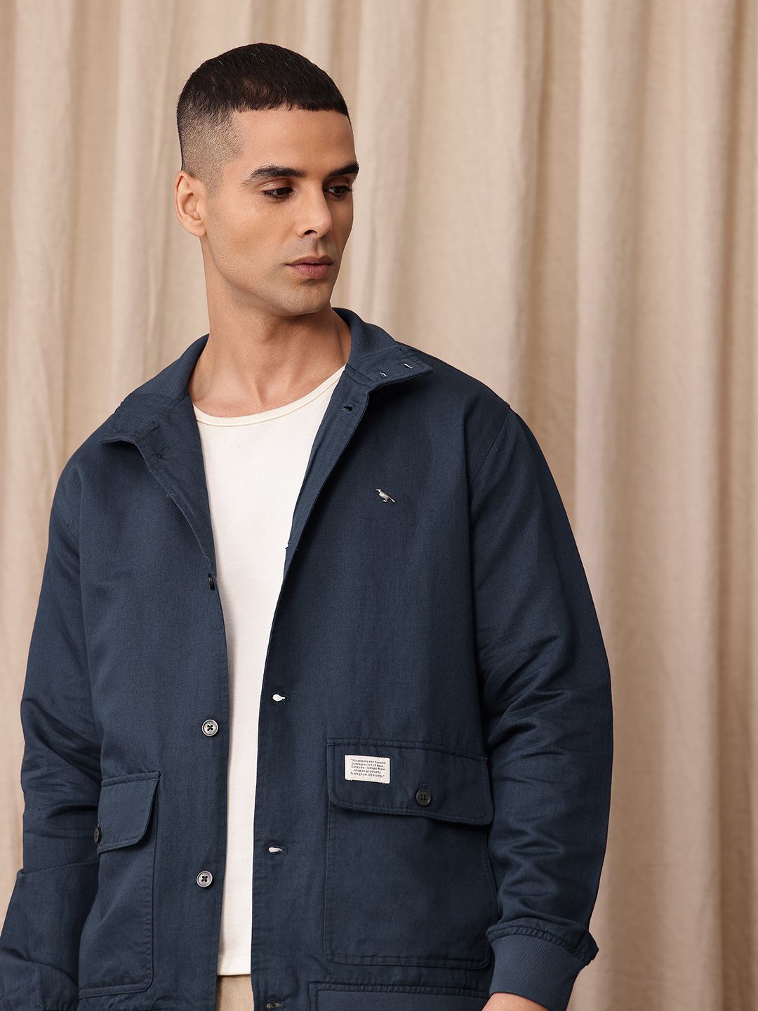 Mr Bowerbird Linen Cotton Bomber Jacket