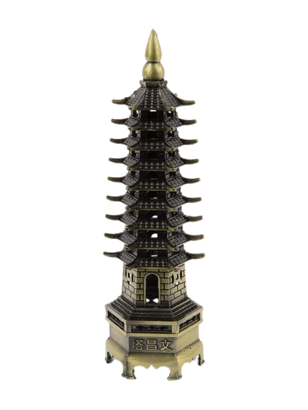 numeroastro Green Metal Metallic Study Room Small Feng Shui Educational Tower - 5 In