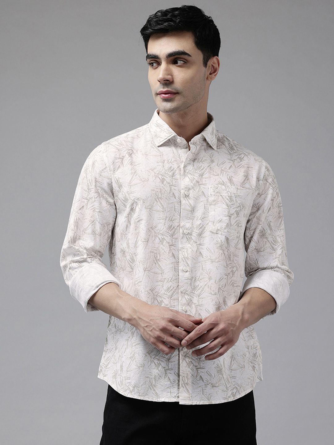 Blackberrys Slim Fit Floral Print Casual Shirt