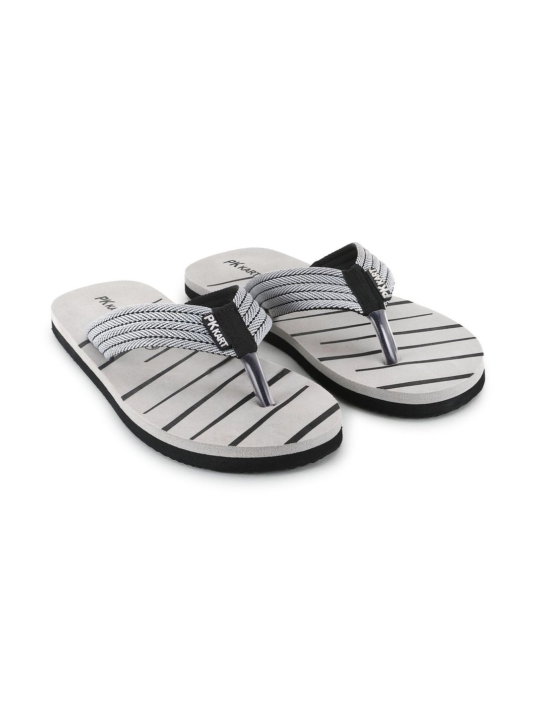 PKKART Men Striped Thong Flip-Flops