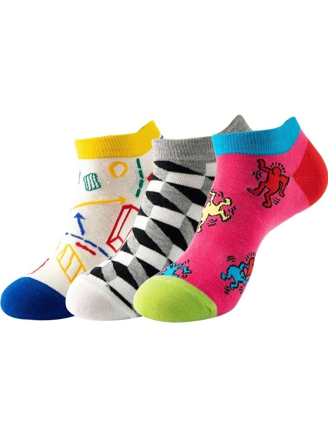 The Tie Hub Pack of 3 Patterned Ankle-Length Socks