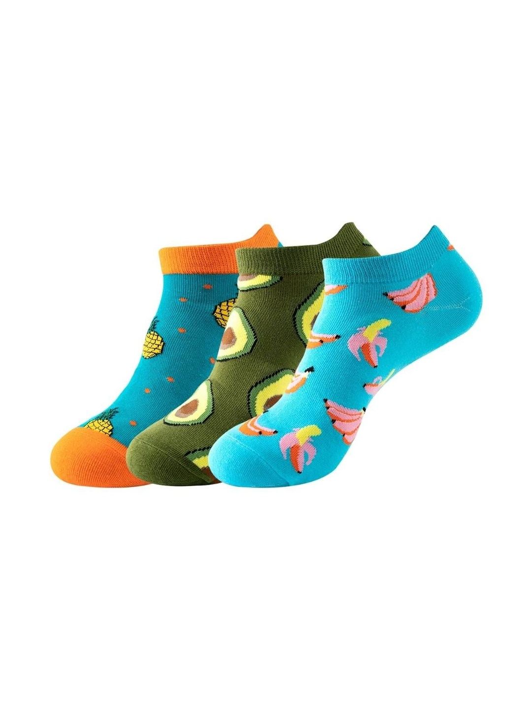The Tie Hub Pack Of 3 Patterned Cotton Ankle Length Socks