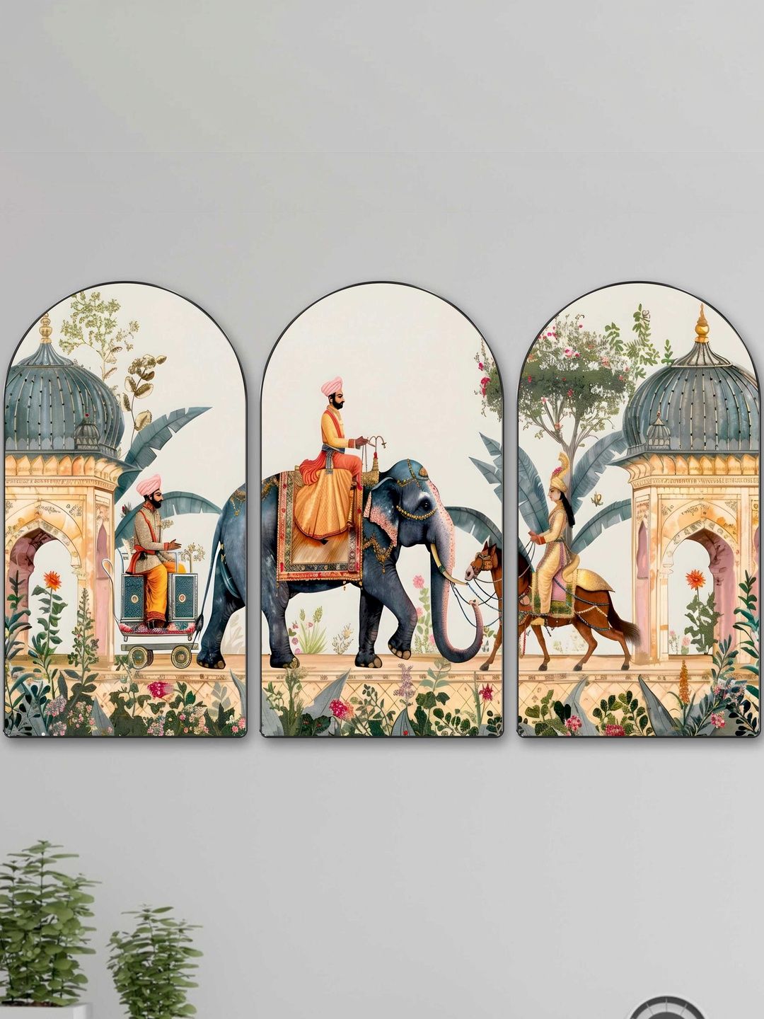 Myntra Elegant Homes Myntra Elegant Homes Multicoloured Set of 3 Piece MDF Other Wall Paintings