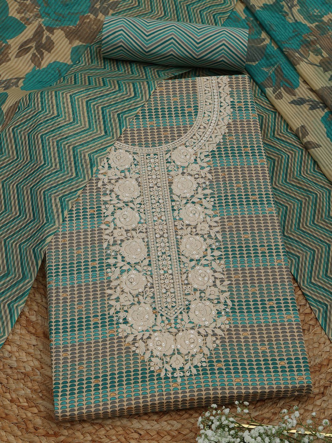 Soch Embroidered Unstitched Dress Material