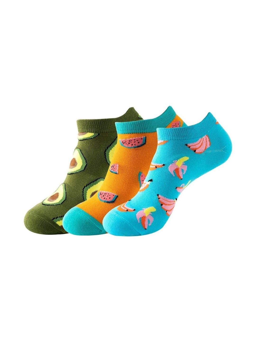 The Tie Hub Pack Of 3 Patterned Cotton Ankle Length Socks
