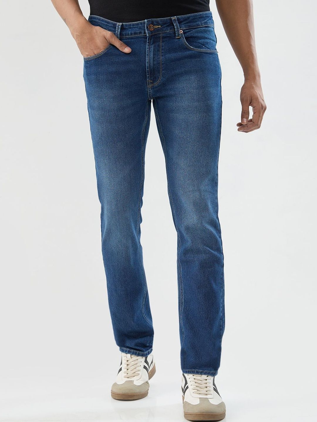 SPYKAR SPYKAR Men Regular Fit Mid-Rise Light Fade Stretchable Jeans