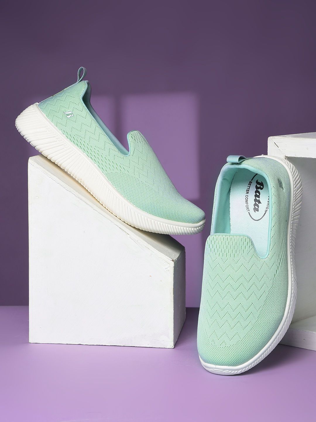 Bata Women Textured Slip-On Sneakers