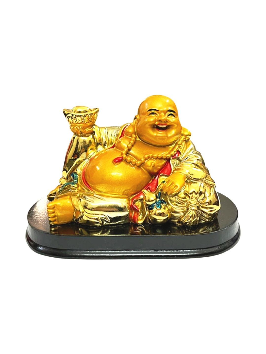 numeroastro Yellow Buddha Figurine Showpiece
