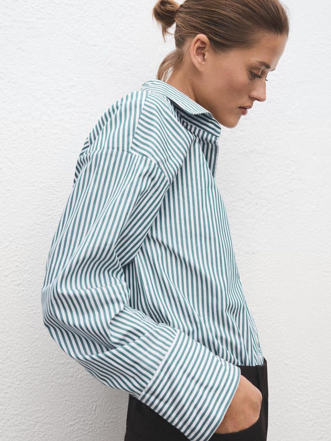 Pure Cotton Striped Oversized Casual Shirt