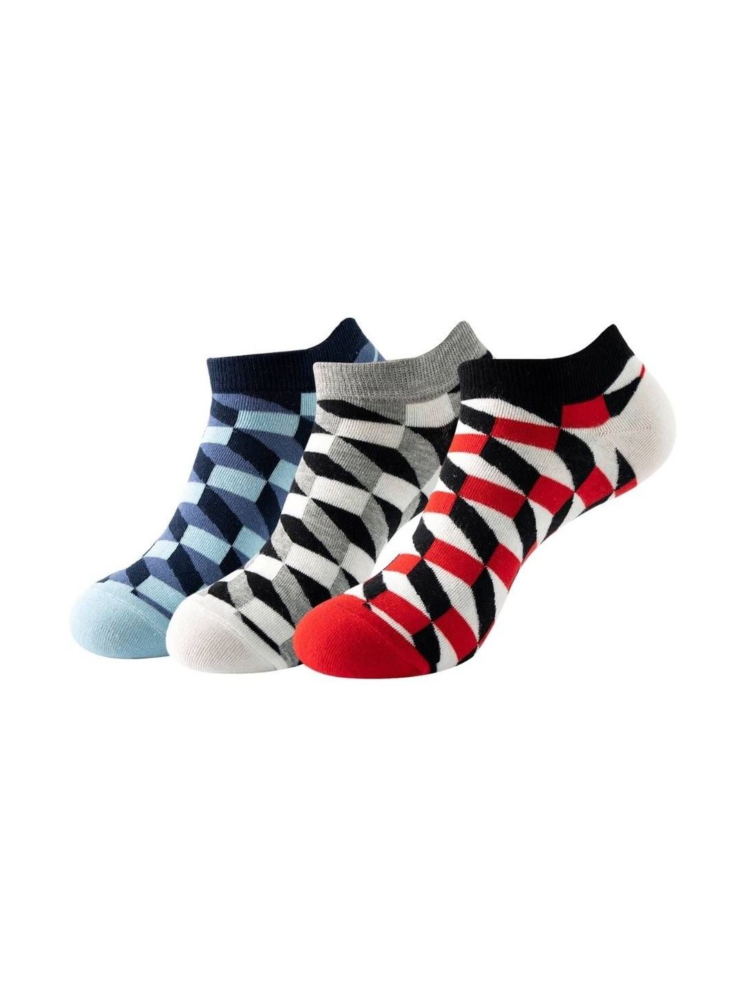 The Tie Hub Pack of 3 Patterned Ankle Length Socks
