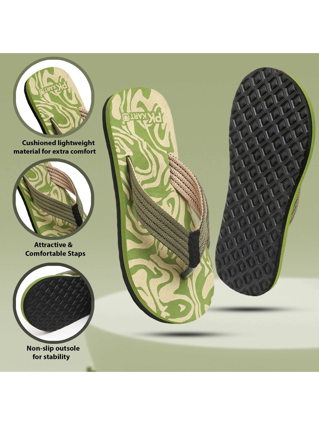 PKKART Men Printed Thong Flip-Flops